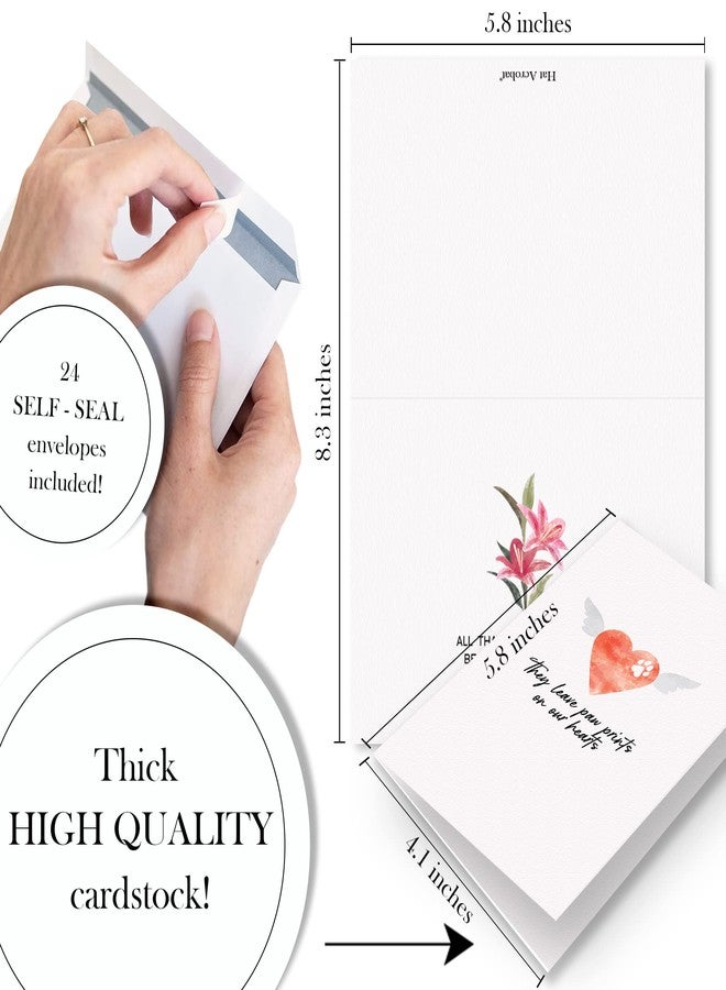 Hat Acrobat Pet Sympathy Card,Set of 24 Cats, Beloved Pets and Dog Sympathy Card with a Short Message and Spare to Send out Your Personal Condolences,Loss of Pet Sympathy Card Set with Envelopes (24) - Image 3